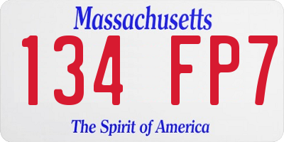 MA license plate 134FP7