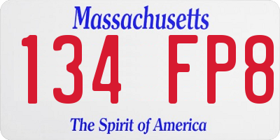 MA license plate 134FP8