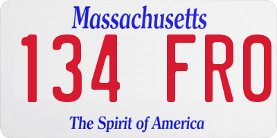 MA license plate 134FR0