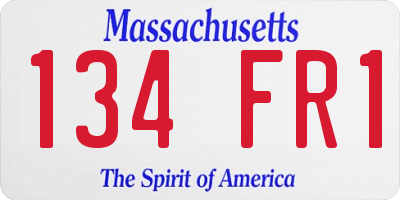 MA license plate 134FR1