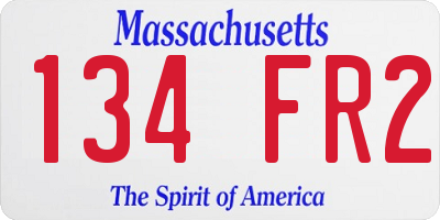 MA license plate 134FR2