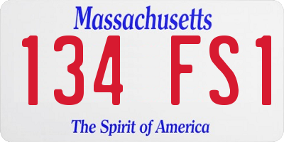 MA license plate 134FS1