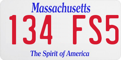 MA license plate 134FS5