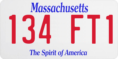 MA license plate 134FT1
