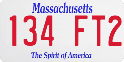 MA license plate 134FT2