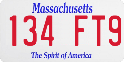MA license plate 134FT9