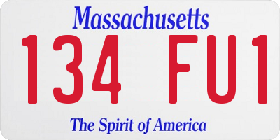 MA license plate 134FU1