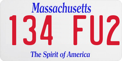 MA license plate 134FU2