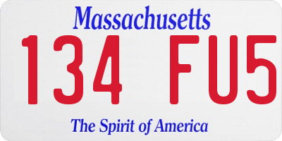 MA license plate 134FU5