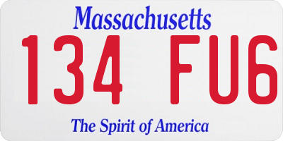 MA license plate 134FU6