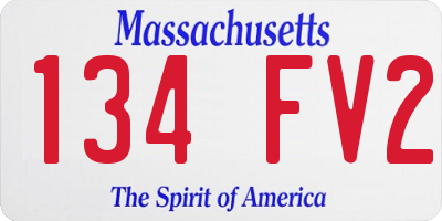MA license plate 134FV2