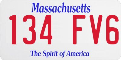 MA license plate 134FV6