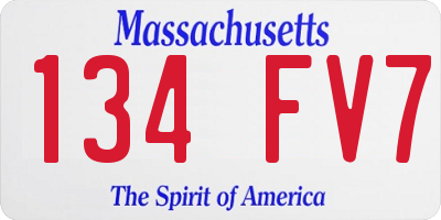 MA license plate 134FV7