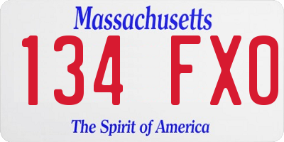 MA license plate 134FX0