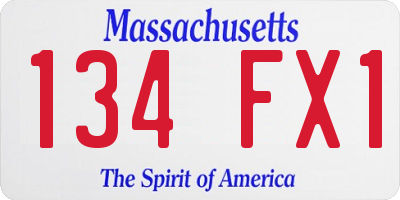 MA license plate 134FX1