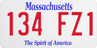 MA license plate 134FZ1