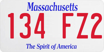 MA license plate 134FZ2