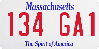 MA license plate 134GA1