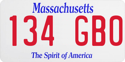 MA license plate 134GB0