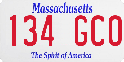 MA license plate 134GC0