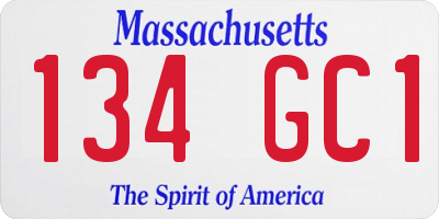 MA license plate 134GC1