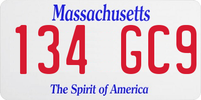 MA license plate 134GC9