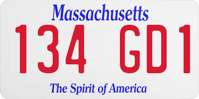 MA license plate 134GD1
