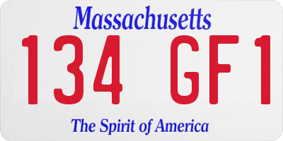 MA license plate 134GF1