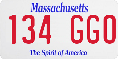 MA license plate 134GG0