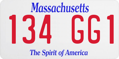 MA license plate 134GG1
