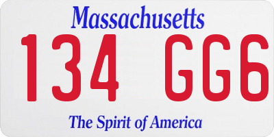 MA license plate 134GG6