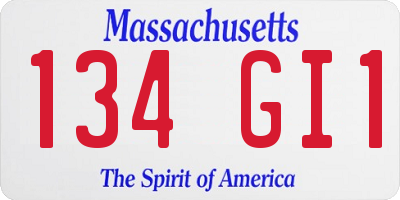 MA license plate 134GI1