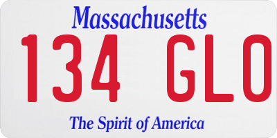 MA license plate 134GL0