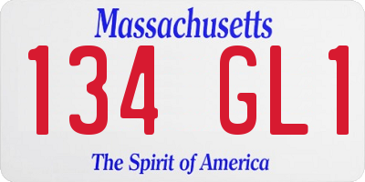 MA license plate 134GL1