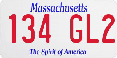 MA license plate 134GL2