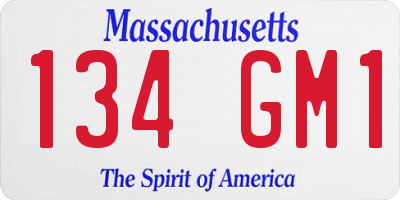 MA license plate 134GM1