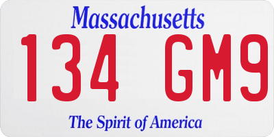 MA license plate 134GM9