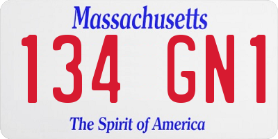 MA license plate 134GN1