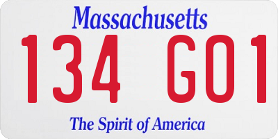 MA license plate 134GO1