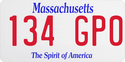 MA license plate 134GP0