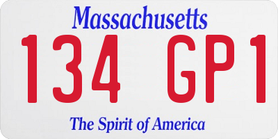 MA license plate 134GP1