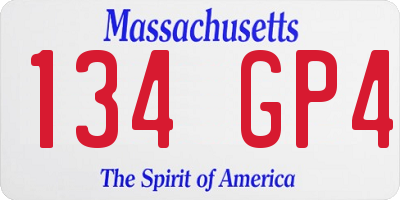 MA license plate 134GP4