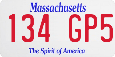 MA license plate 134GP5
