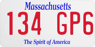 MA license plate 134GP6
