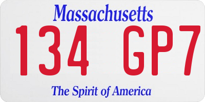 MA license plate 134GP7