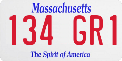 MA license plate 134GR1
