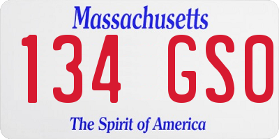 MA license plate 134GS0