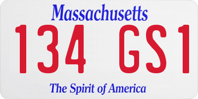 MA license plate 134GS1