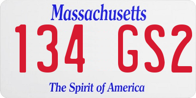 MA license plate 134GS2