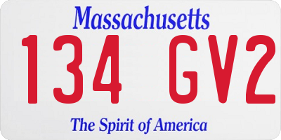 MA license plate 134GV2